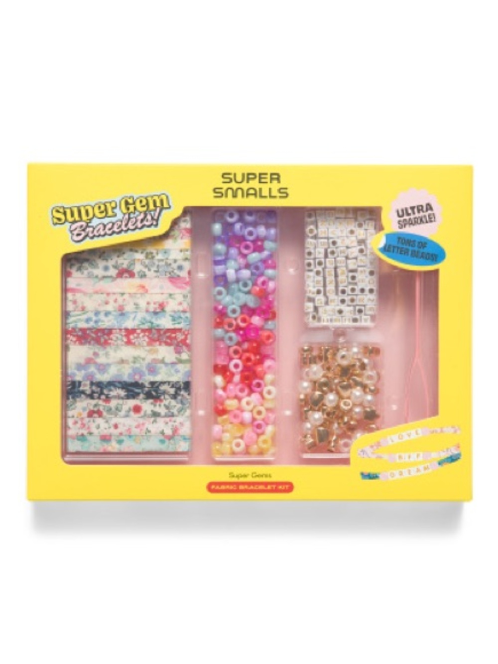 Super Gem Bracelets Fabric Bracelet Kit - Pink, Purple & Gold Beads